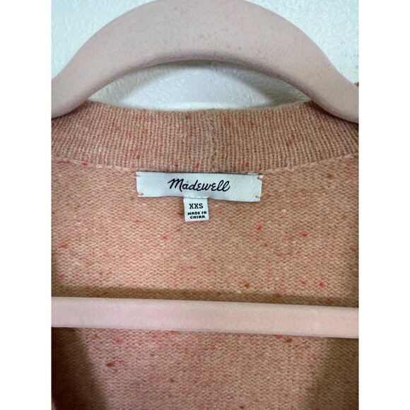 Madewell Merino Wool Donegal Maysfield Cardigan Sweater Peach Oversized M - Picture 9 of 15